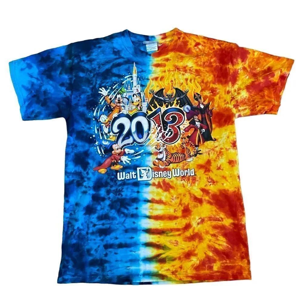 Rare Disney Parks 2013 Tie-Dye Hero Vs. Villain Tshirt